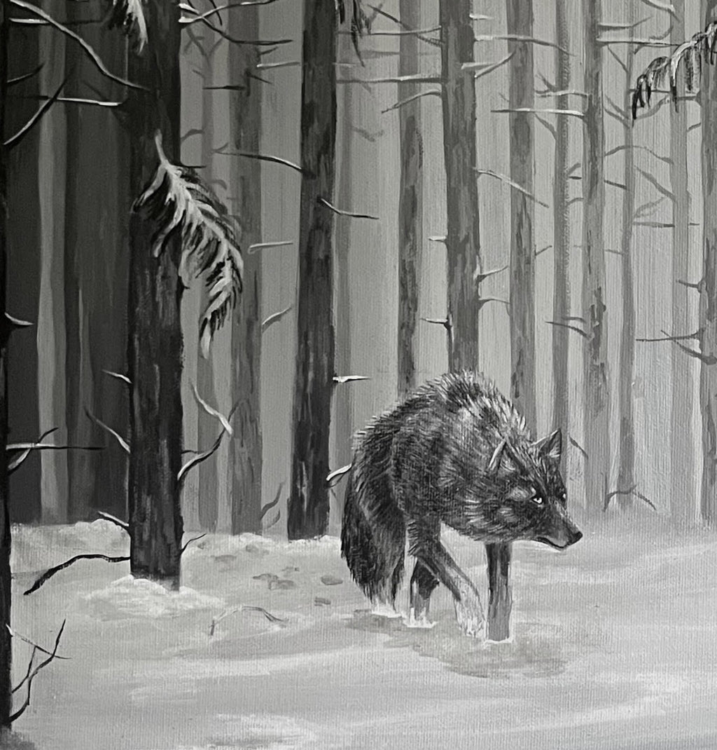 When the hunter becomes the prey - Original painting