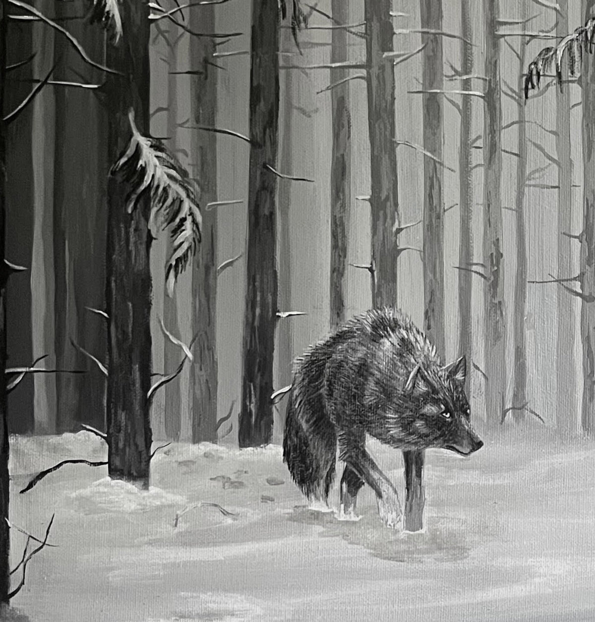 When the hunter becomes the prey - Original painting