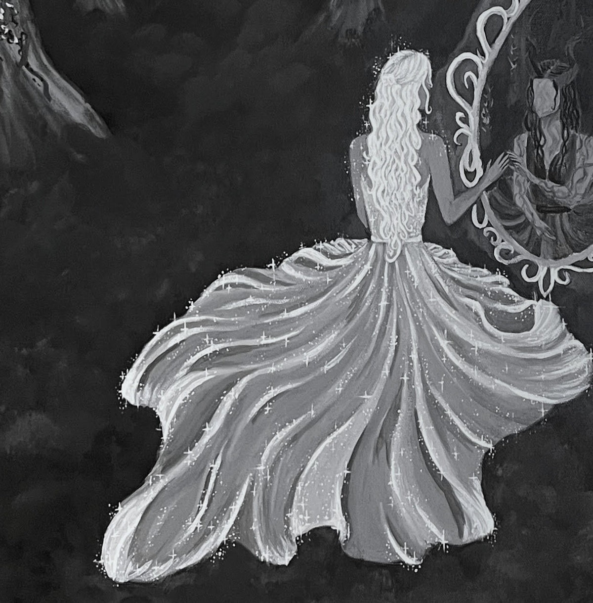 Enfin, elle fît la paix avec ses ombres - Original painting