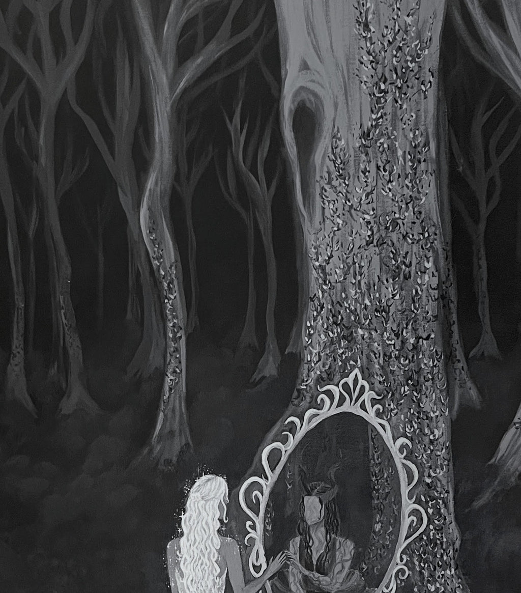 Finally, she made peace with her shadows - Original painting